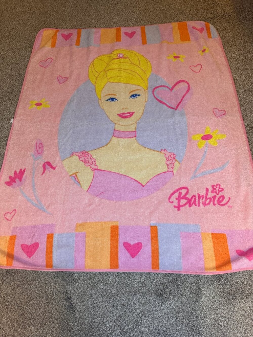 Girls VTG Pink Ballerina Princess Barbie Fleece Child’s Blanket Plush NORTHWEST